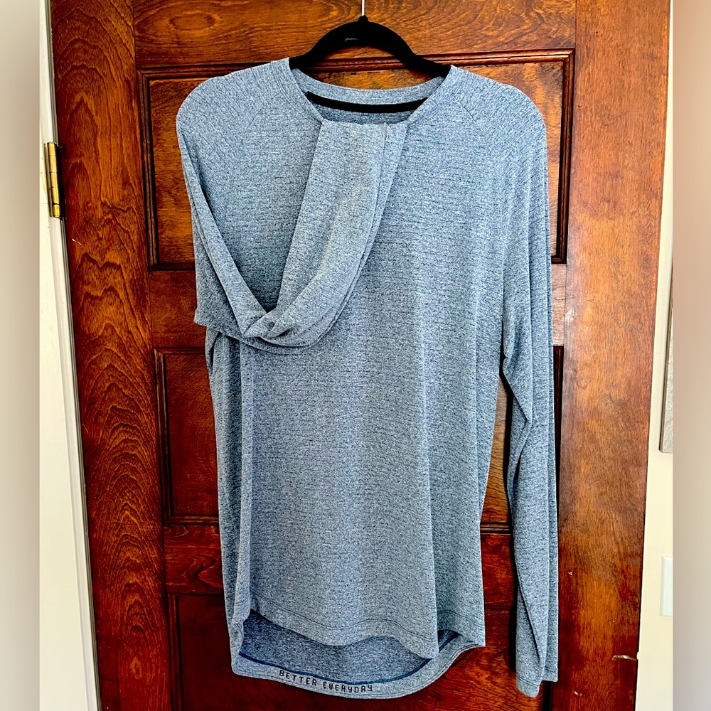drysense long sleeve small heathered regatta blue